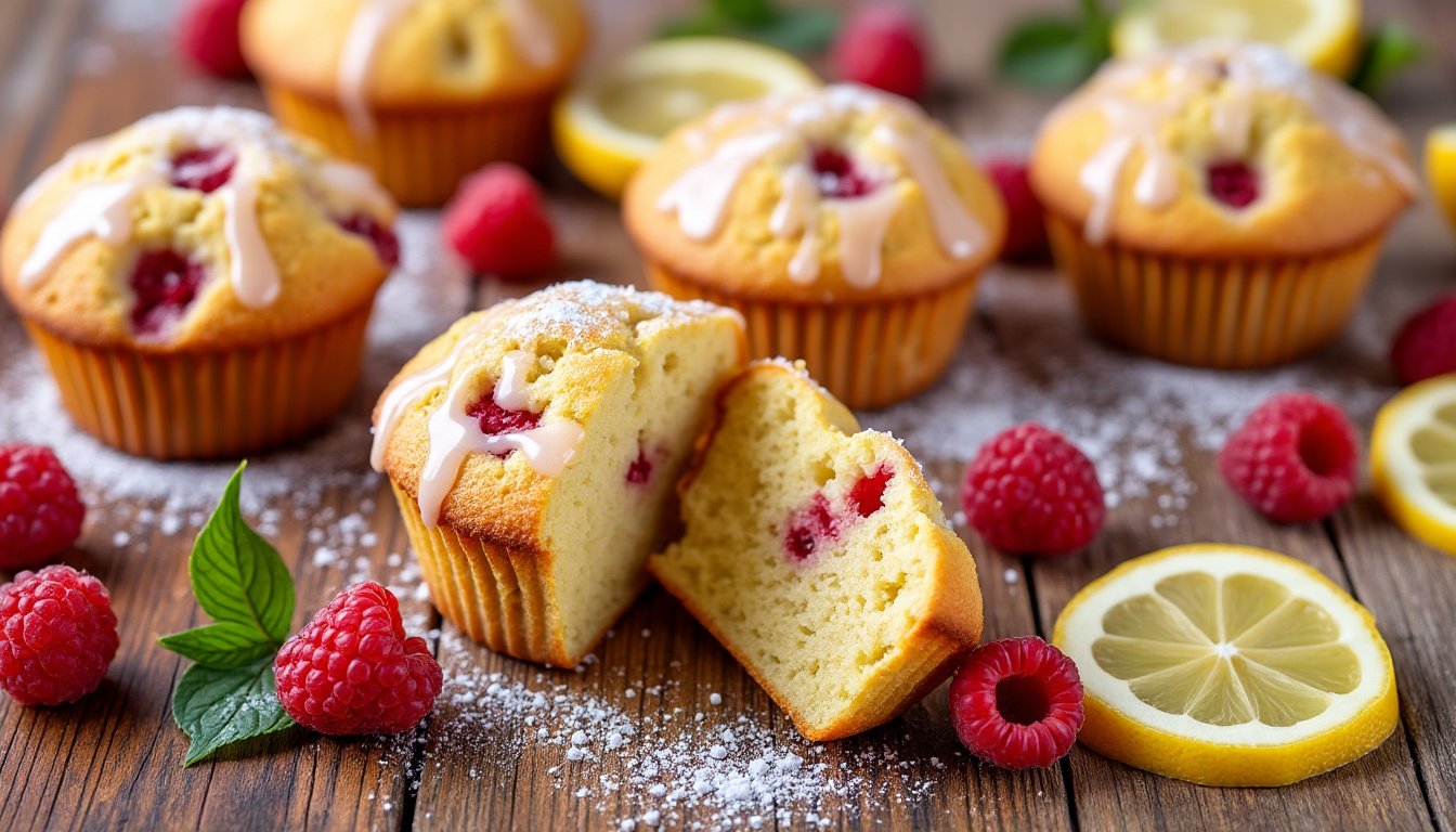 découvrez de délicieux muffins aux framboises et citron, alliant la douceur des fruits rouges à l'acidité zestée du citron. parfaits pour le petit déjeuner ou comme en-cas gourmand, ces muffins moelleux raviront vos papilles !