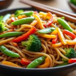 Nouilles sautées aux légumes et sauce soja