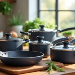 Poêles et casseroles Giether : une robustesse inégalée avec un revêtement en pierre anti-rayures