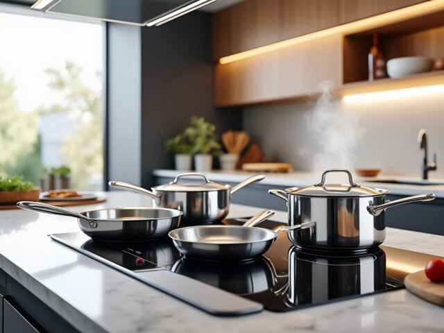 Poêles et casseroles Häfele en inox et aluminium : une répartition homogène de la chaleur