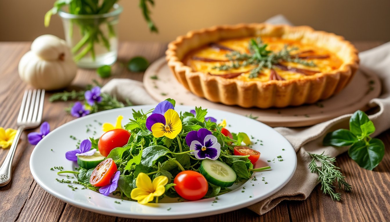 découvrez notre recette savoureuse de quiche aux poireaux et fromage de chèvre, un plat délicieux et réconfortant, idéal pour un déjeuner léger ou un dîner convivial. facile à préparer, cette quiche marie la douceur des poireaux à la riche saveur du fromage de chèvre. parfaite chaude ou à température ambiante, elle saura ravir vos invités et égayer vos repas.