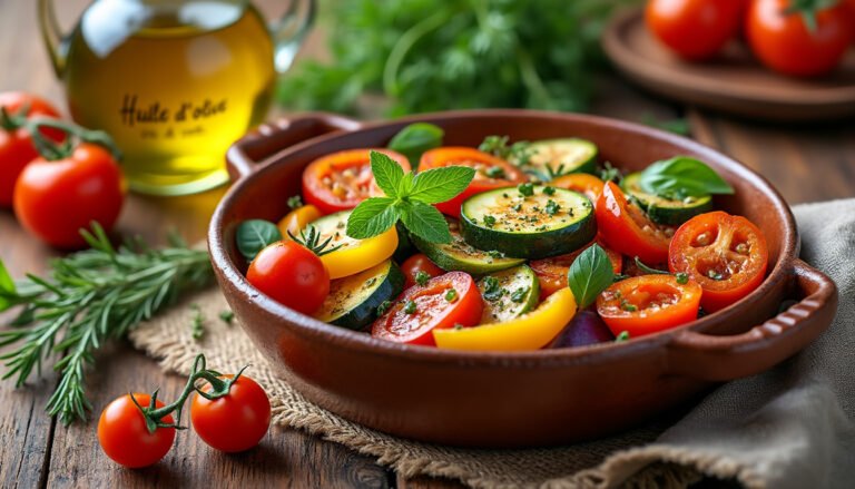 découvrez une délicieuse ratatouille traditionnelle, savoureuse et colorée, sublimée par un mélange d'herbes de provence. un plat réconfortant qui met en valeur les légumes du soleil dans une recette authentique pleine de goût.