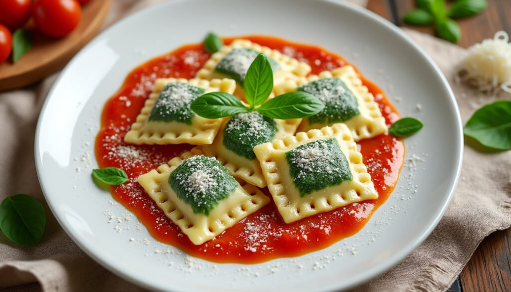 découvrez une recette savoureuse de raviolis faits maison, garnis d'un mélange délicat d'épinards frais et de ricotta crémeuse. parfaits pour un repas réconfortant, ces raviolis allient tradition et simplicité pour séduire vos papilles.