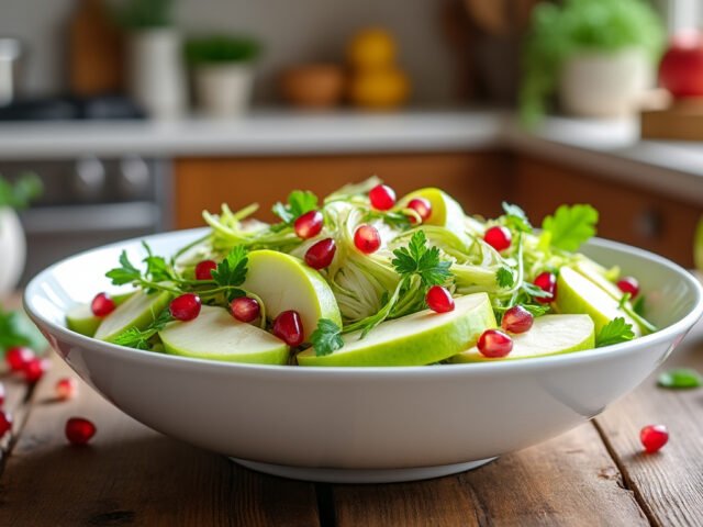 Salade de fenouil, pomme verte et grenade