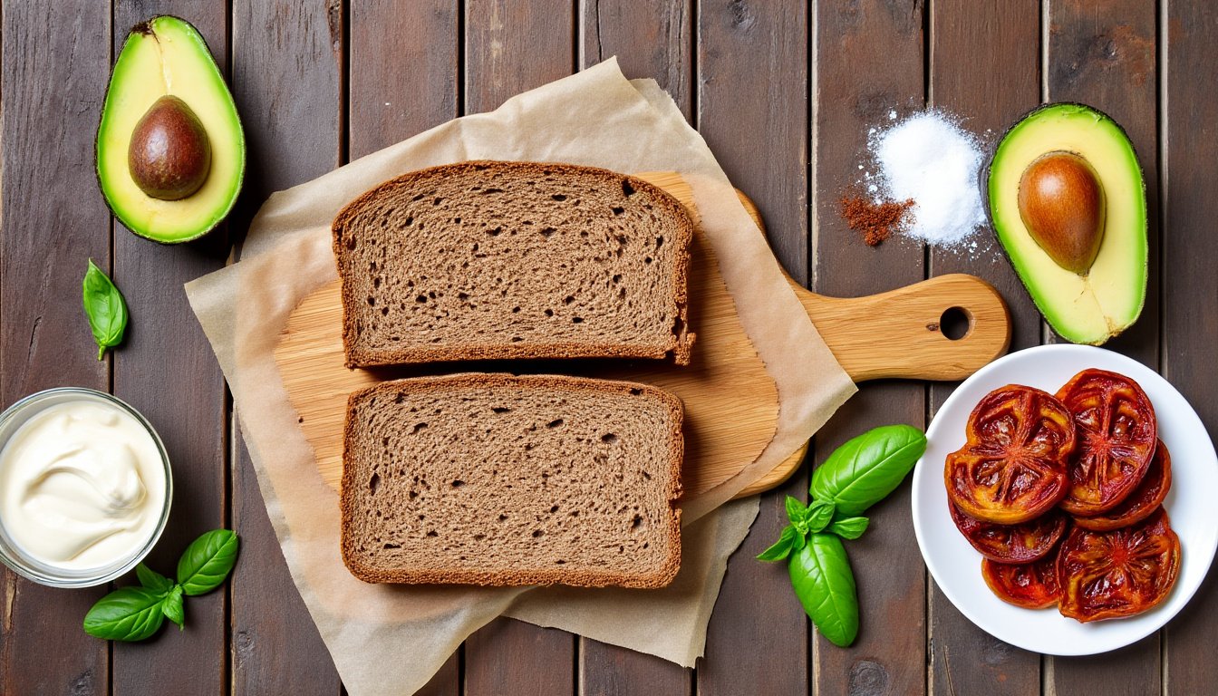 découvrez notre délicieux sandwich au pain complet, garni d'avocat crémeux et de tomates séchées savoureuses. une option saine et gourmande, parfaite pour un déjeuner équilibré ou un encas rapide.