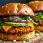 Sandwich aux galettes de patate douce et avocat