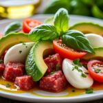 Tartare de tomates, avocat et mozzarella