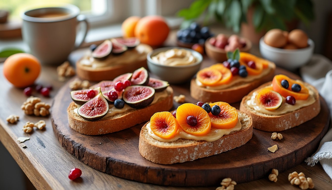 découvrez la recette délicieuse et saine des tartines au beurre d’amandes et fruits secs. parfaites pour un petit déjeuner énergisant ou un snack gourmand, ces tartines allient la douceur des fruits à la richesse du beurre d’amandes. succombez à cette combinaison irrésistible qui ravira vos papilles !