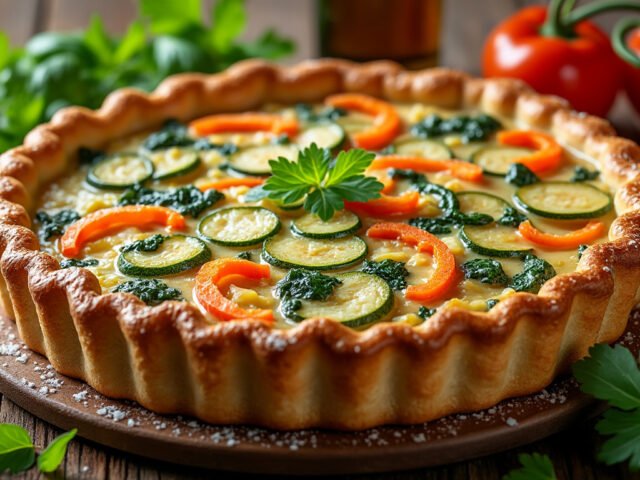 Tourte aux légumes et béchamel végétarienne