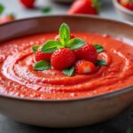 Velouté glacé de tomates et fraises