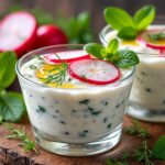 Verrines de tzatziki et radis croquants