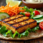 Wrap au tofu mariné et crudités