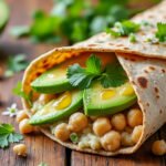 Wrap aux pois chiches écrasés et avocat