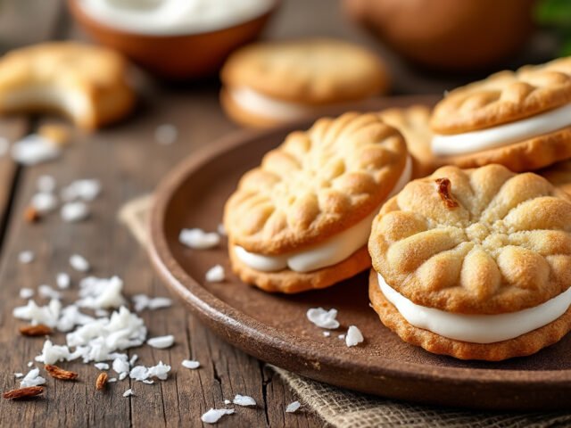 Biscuits fourrés à la crème de coco