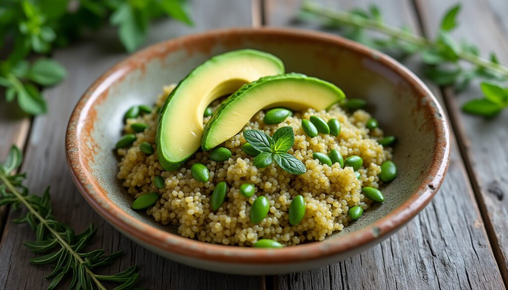 découvrez une recette savoureuse et saine : un bowl de quinoa garni d'avocat crémeux et de graines de courge croquantes. parfait pour un repas équilibré et énergétique, ce plat coloré ravira vos papilles tout en apportant nutriments essentiels et bienfaits pour la santé.