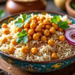 Bowl de riz basmati et pois chiches épicés
