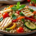 Couscous perlé aux légumes et halloumi grillé