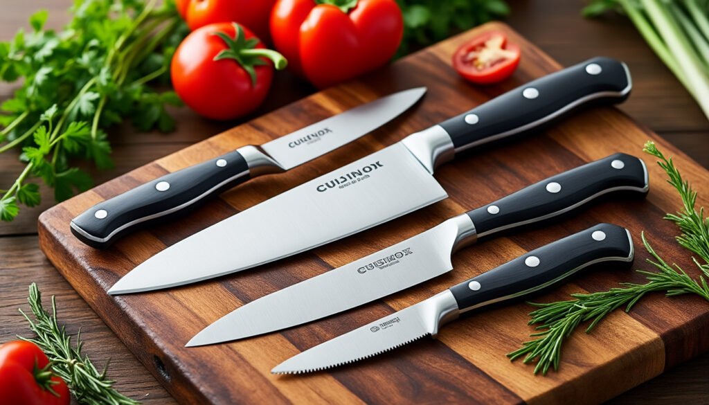 découvrez la gamme de couteaux de cuisine cuisinox, alliant élégance et fonctionnalité. fabriqués en acier inoxydable de haute qualité, ces couteaux sont conçus pour les chefs exigeants, offrant précision et durabilité pour sublimer vos préparations culinaires.