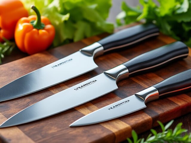 Couteaux de cuisine Tramontina : design ergonomique et acier inoxydable pour un usage optimal