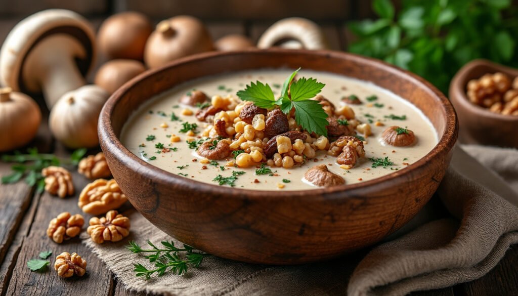 découvrez notre délicieuse crème de champignons et noix, une recette onctueuse et savoureuse qui allie la richesse des champignons à la croquant des noix. parfaite pour accompagner vos plats ou en tartinade, elle ravira vos papilles et celles de vos invités !