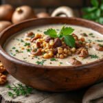 Crème de champignons et noix