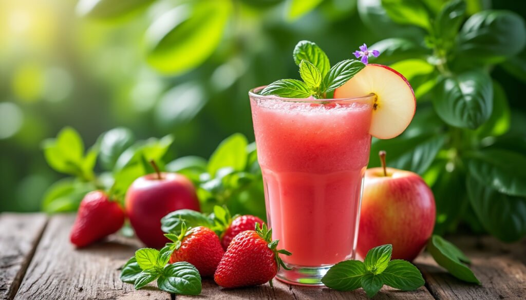 découvrez comment le jus pomme-fraise et basilic peut améliorer votre santé ! savourez ce mélange rafraîchissant riche en vitamines et antioxydants, idéal pour booster votre énergie et renforcer votre système immunitaire.