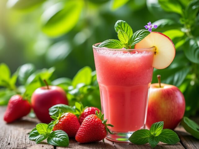Découvrez les bienfaits du jus pomme-fraise et basilic pour votre santé
