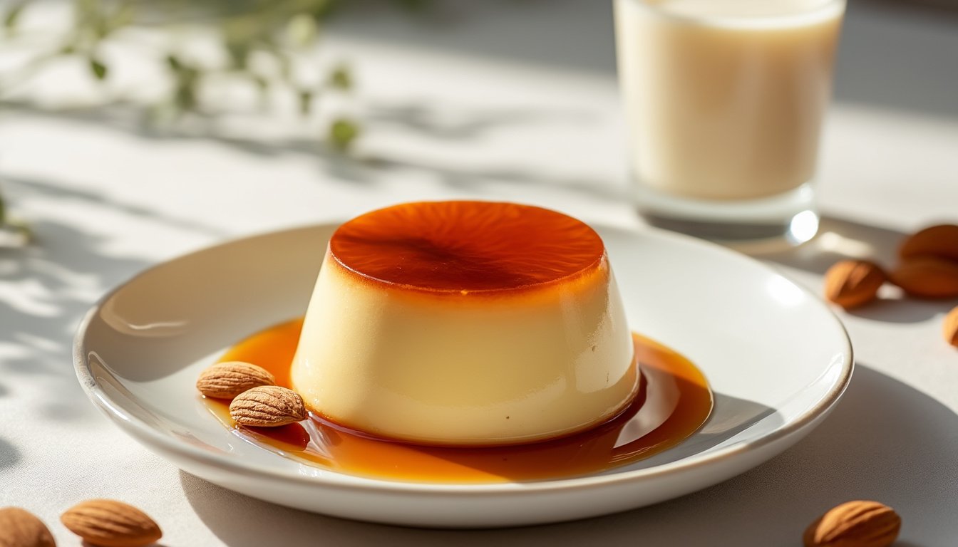 découvrez notre délicieuse recette de flan au caramel et lait d’amande, un dessert onctueux et savoureux, parfait pour éveiller vos papilles. émerveillez vos invités avec ce mélange subtil de douceur et de parfum d’amande, idéal pour toutes les occasions.