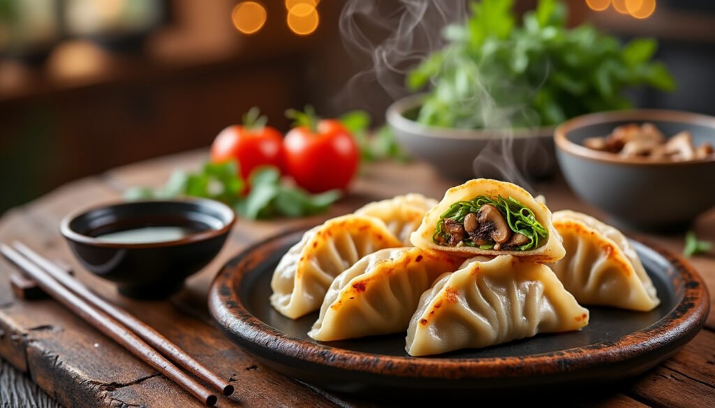 découvrez notre recette savoureuse de gyozas végétariens aux champignons et chou. ces délicieuses bouchées croustillantes sont parfaites pour un apéritif ou un plat principal, alliant subtilement la richesse des champignons à la fraîcheur du chou. faciles à préparer, elles raviront les amateurs de cuisine végétale!