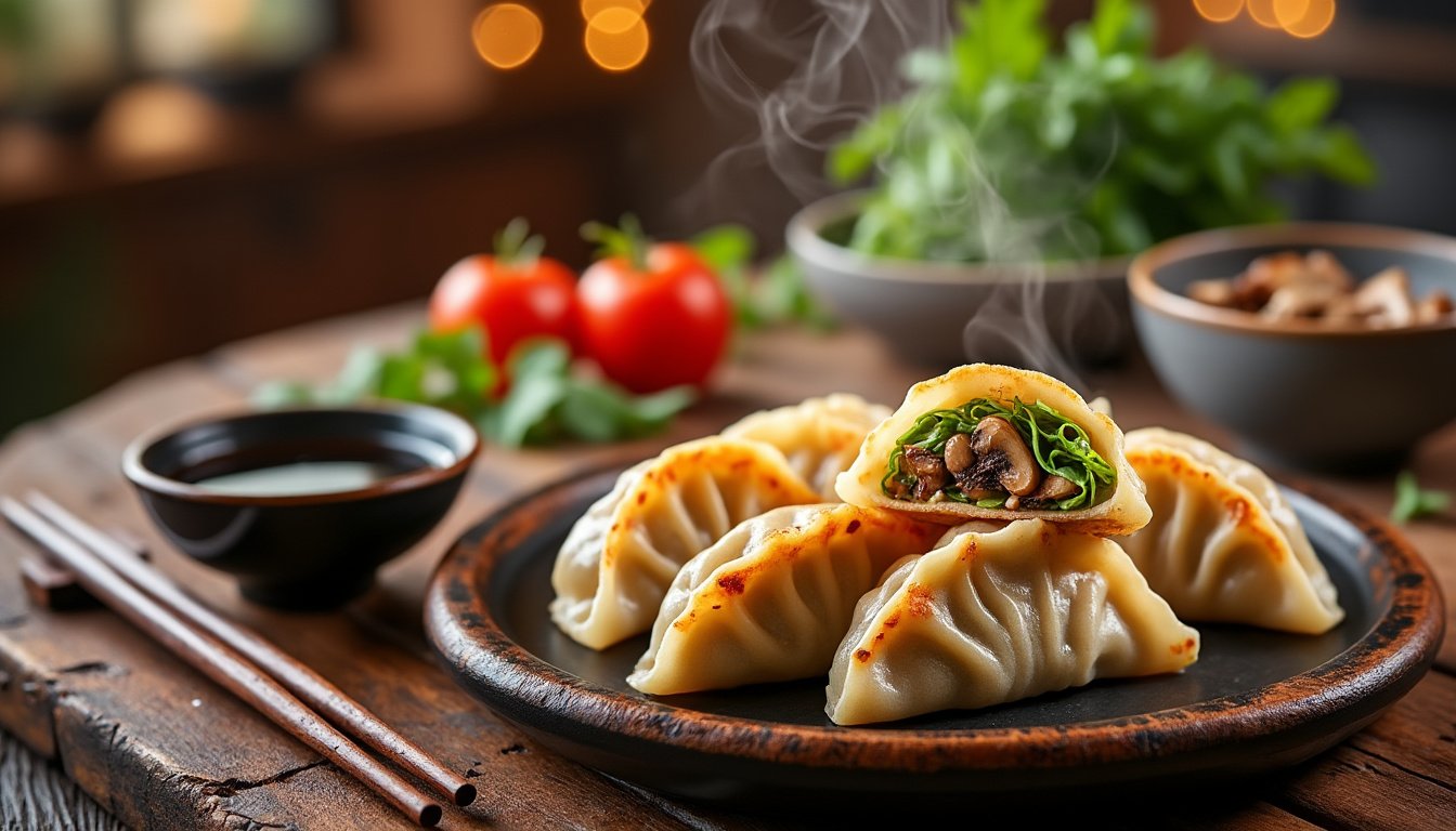 découvrez notre recette savoureuse de gyozas végétariens aux champignons et chou. ces délicieuses bouchées croustillantes sont parfaites pour un apéritif ou un plat principal, alliant subtilement la richesse des champignons à la fraîcheur du chou. faciles à préparer, elles raviront les amateurs de cuisine végétale!