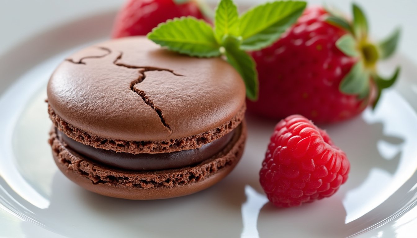 découvrez nos délicieux macarons végétariens au chocolat, une explosion de saveurs chocolatées et gourmandes, parfaits pour les amateurs de douceurs sans ingrédients d'origine animale. idéaux pour toutes les occasions, ces macarons séduiront les palais les plus exigeants !