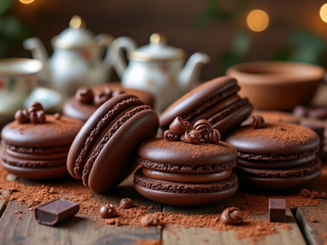 Macarons végétariens au chocolat