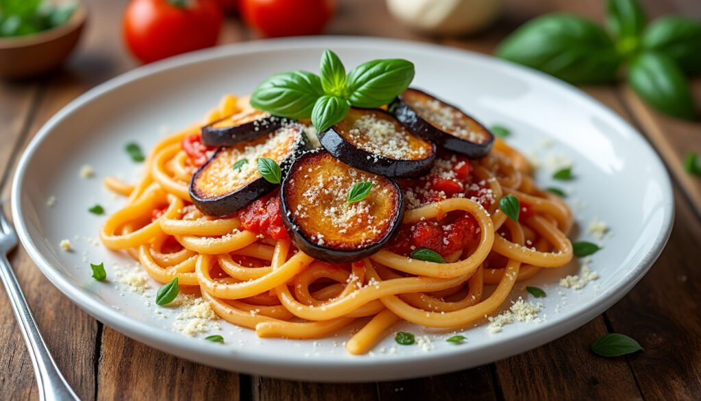 découvrez une recette savoureuse de pâtes aux aubergines, sublimées par une sauce tomate épicée qui éveillera vos papilles. parfaite pour un repas réconfortant et plein de saveurs, cette dish allie simplicité et délice. essayez-la dès aujourd'hui !