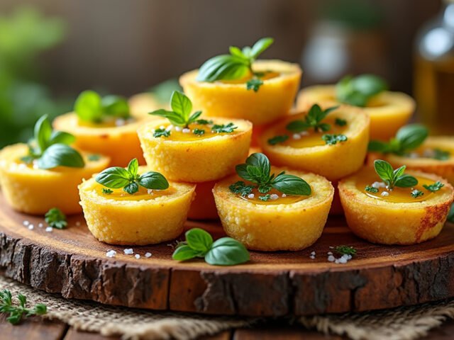 Petites bouchées de polenta aux herbes