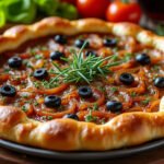 Pissaladière aux oignons et olives noires