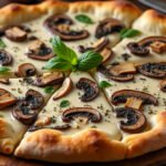 Pizza blanche aux champignons et truffe