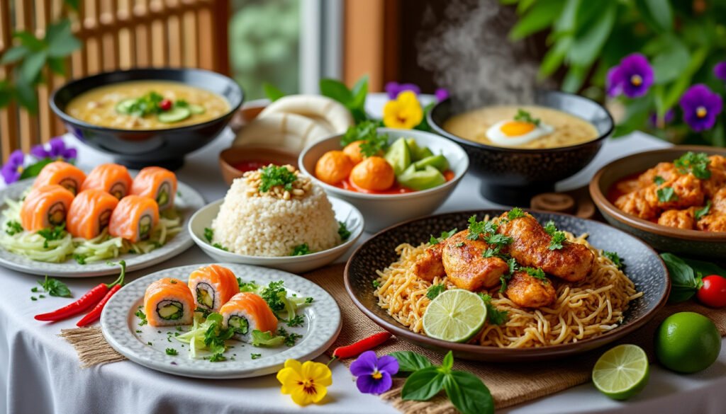 découvrez un éventail de plats asiatiques et exotiques qui éveilleront vos papilles. voyagez à travers des saveurs authentiques et uniques, préparées avec soin pour vous offrir une expérience culinaire inoubliable. parfait pour les amateurs de cuisine du monde!