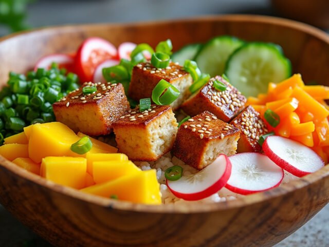 Poke bowl au tempeh et mangue