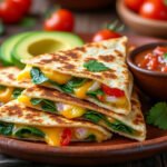 Quesadillas aux légumes et fromage