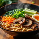 Ramen végétarien au miso et champignons