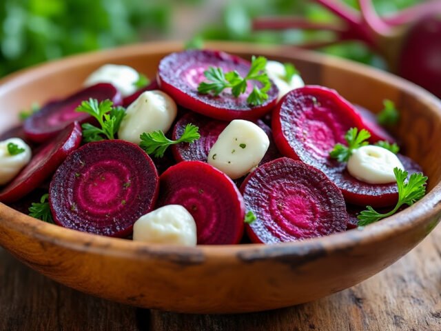 Salade de betteraves et fromage frais