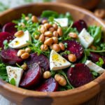 Salade de betteraves rôties, feta et noisettes