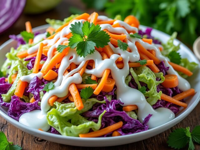 Salade de chou et sauce au yaourt