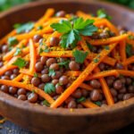 Salade de lentilles corail, carottes et curcuma