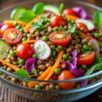 Salade de lentilles et crudités