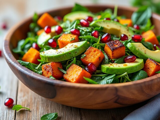 Salade de patates douces et avocat