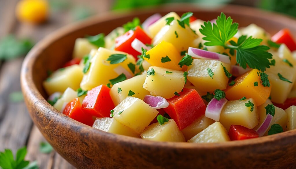 découvrez notre délicieuse recette de salade de pommes de terre et persil, un plat frais et savoureux, parfait pour accompagner vos grillades ou en entrée légère. simple à préparer, elle ravira vos convives par ses saveurs et sa texture.