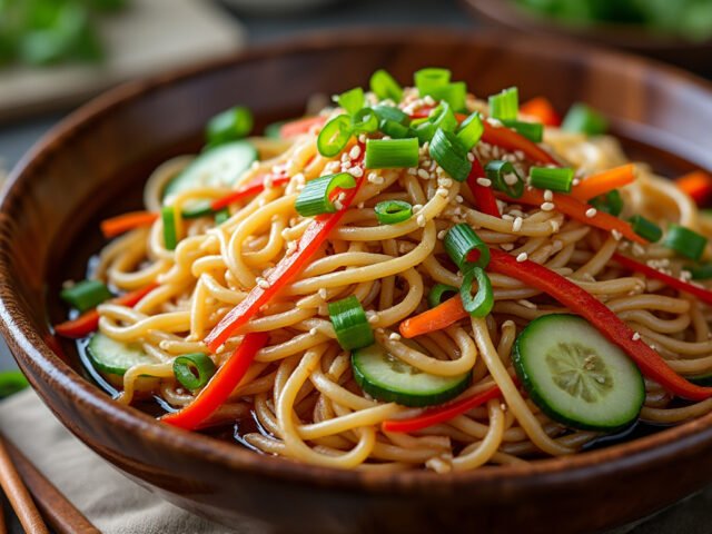 Salade de vermicelles et sauce soja