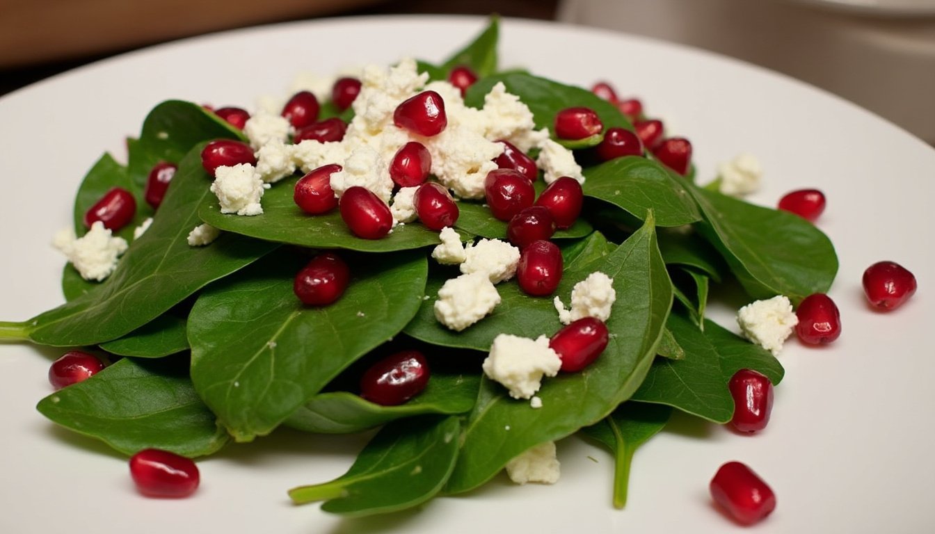 découvrez notre délicieuse salade d’épinards, feta et graines de grenade, un mélange frais et savoureux qui ravira vos papilles. idéale en entrée ou en plat léger, cette recette allie les bienfaits des épinards aux saveurs riches de la feta et au croquant des graines de grenade. une explosion de couleurs et de saveurs pour une saine alimentation!