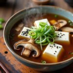 Soupe miso aux champignons et tofu